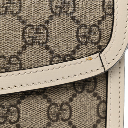 Gucci GG Supreme Monogram Horsebit 1955 Shoulder Bag Beige Mystic White 14 of 15
