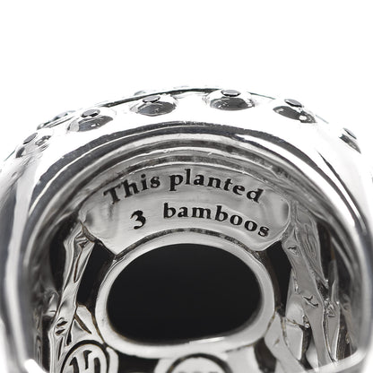 John Hardy Sterling Silver Hematite Black Spinel Bamboo Dome Ring 54 7 6 of 7