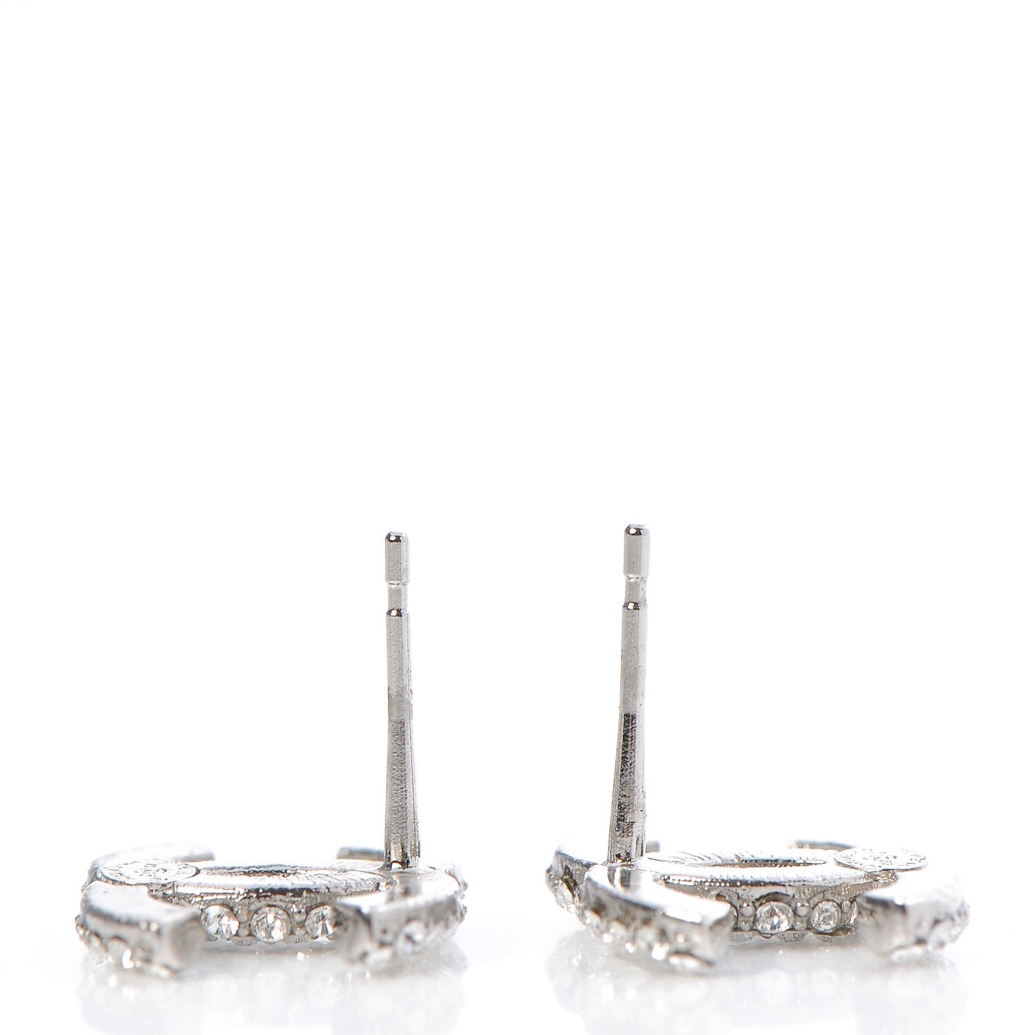 Chanel Crystal CC Earrings Silver 3 of 5