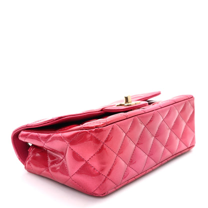 Chanel Shaded Patent Calfskin Quilted Mini Rectangular Flap Pink Dark Pink 4 of 10
