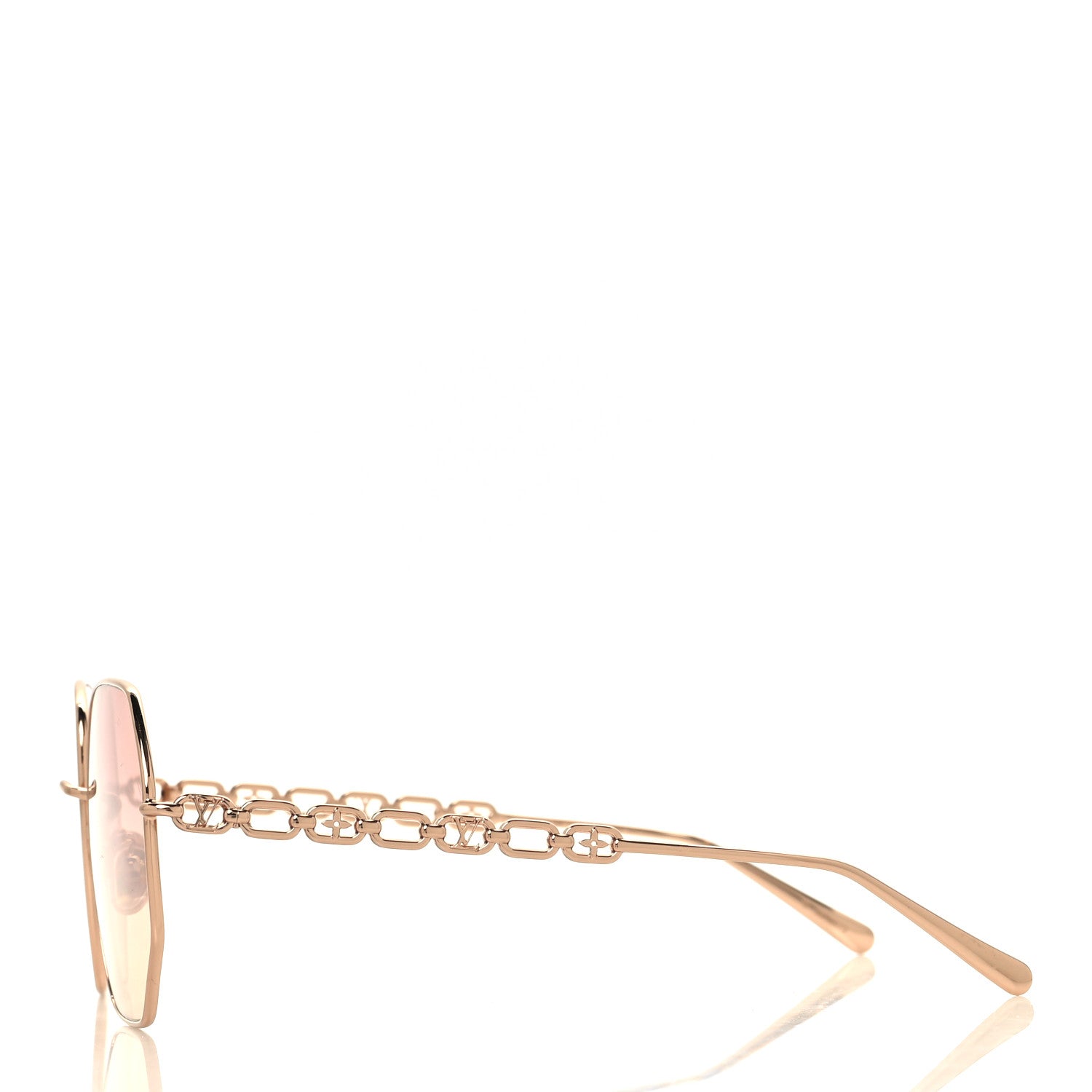 Louis Vuitton Metal My LV Chain Round Sunglasses Z1651E Gold 4 of 8