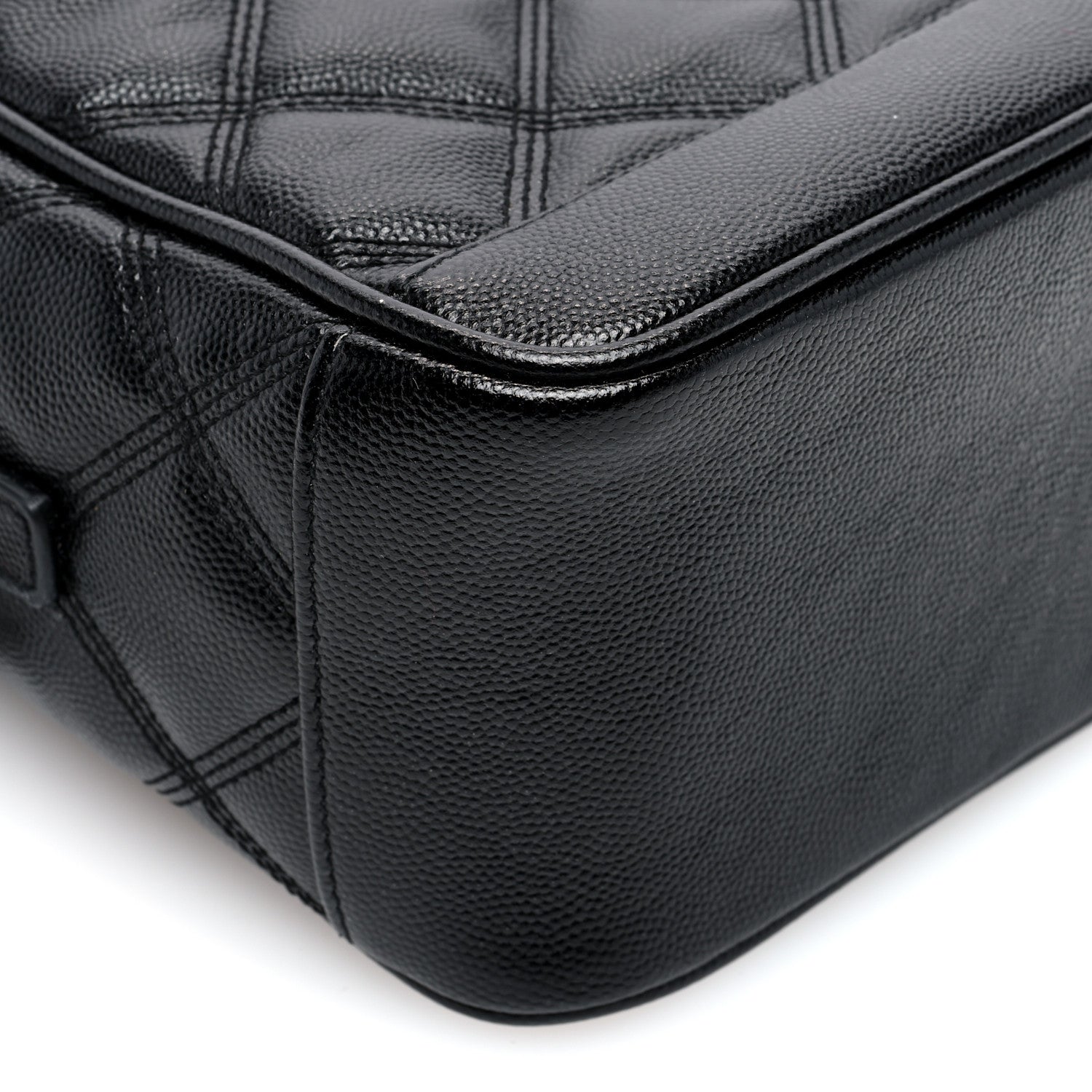 Saint Laurent Grain de Poudre Quilted 80's Vanity Bag Black 8 of 9
