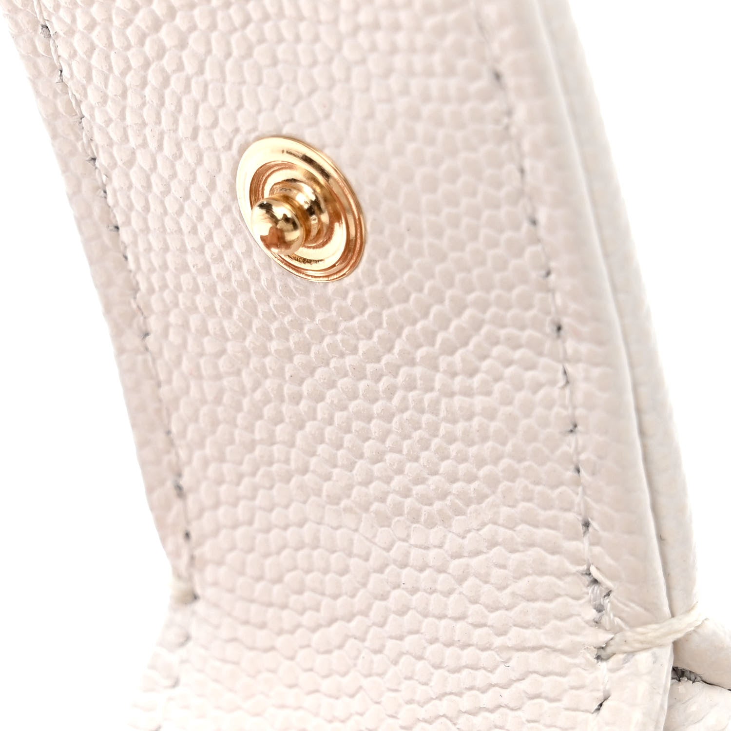 Chanel Shiny Caviar Quilted Bow Pouch Hobo White 11 of 13
