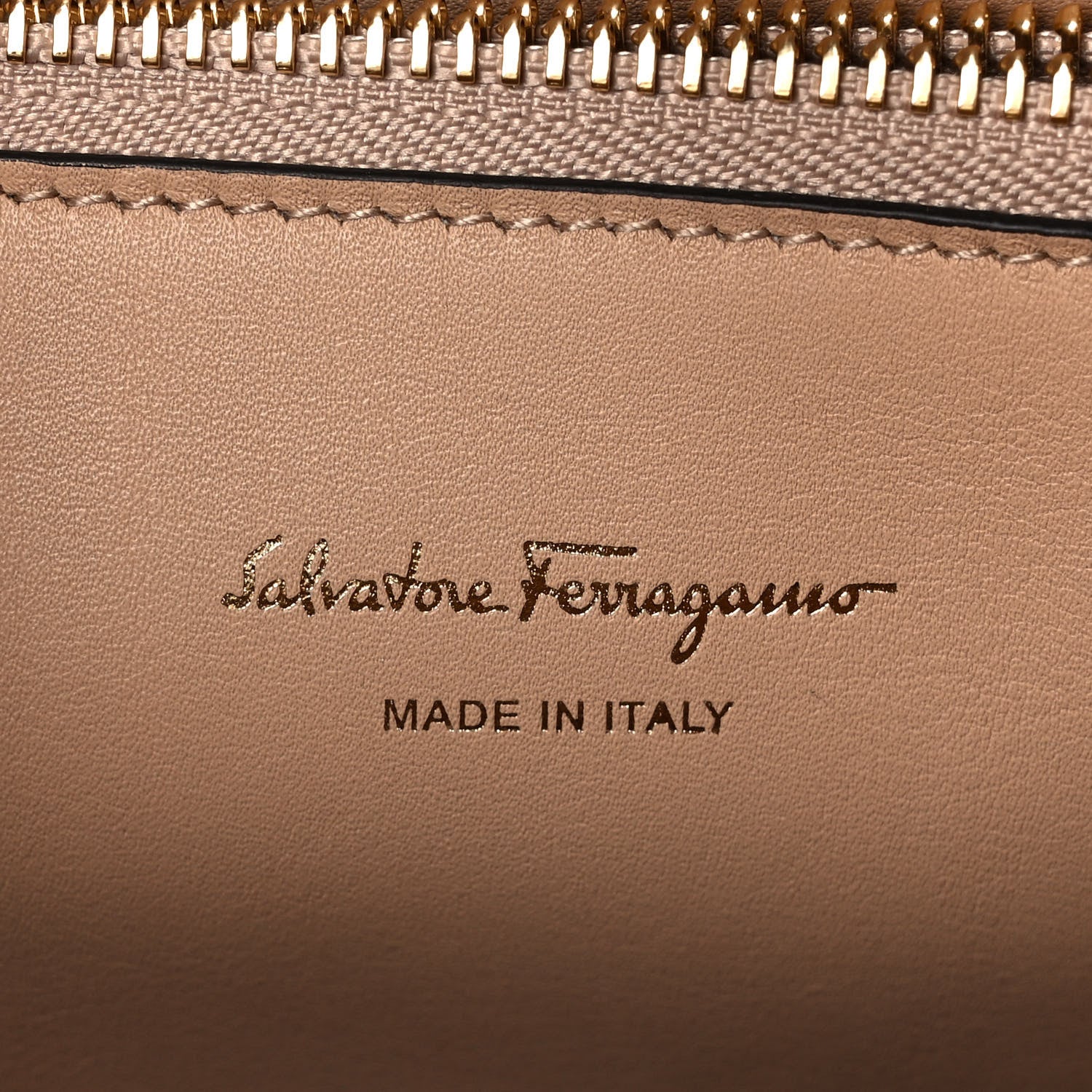 Salvatore Ferragamo Calfskin Medium Studio Bag Almond 6 of 9