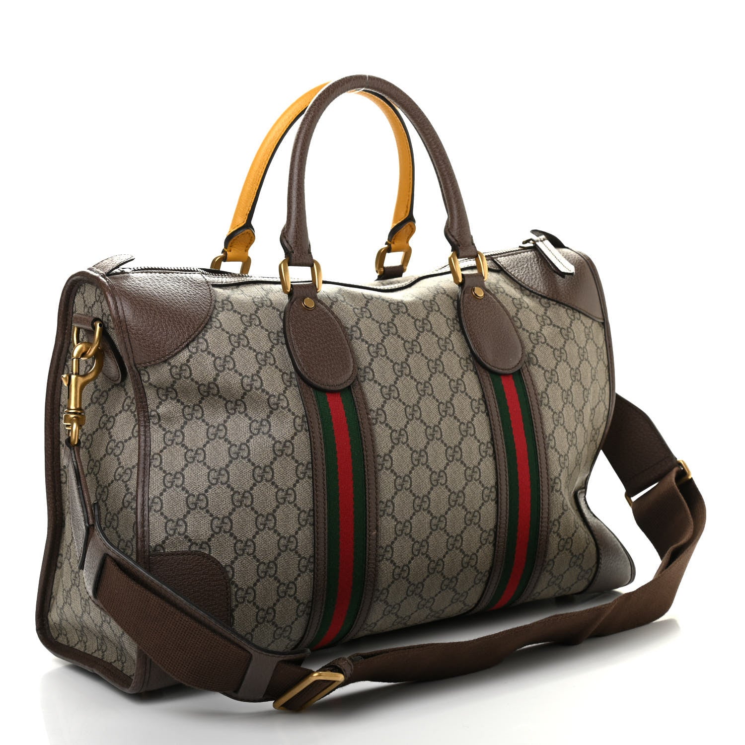 Gucci Soft GG Supreme Monogram Web Neo Vintage Duffle Bag Beige New Acero Crop 3 of 11