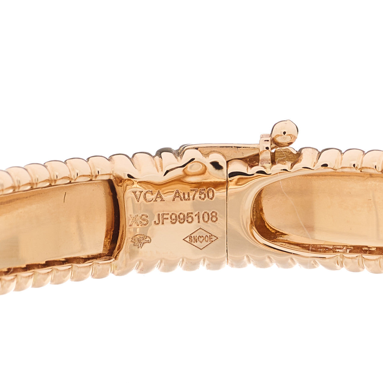 18K Rose Gold Perlee Signature Bangle Bracelet XS