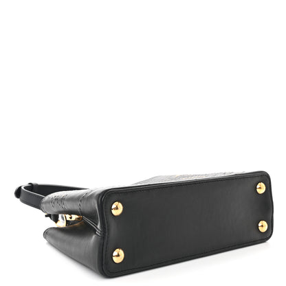 Louis Vuitton Calfskin Studded Flower Capucines BB  Black 4 of 10