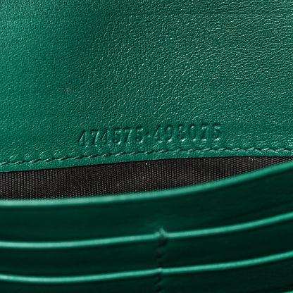 Gucci Calfskin Matelasse GG Marmont Chain Wallet Emerald Green 7 of 10