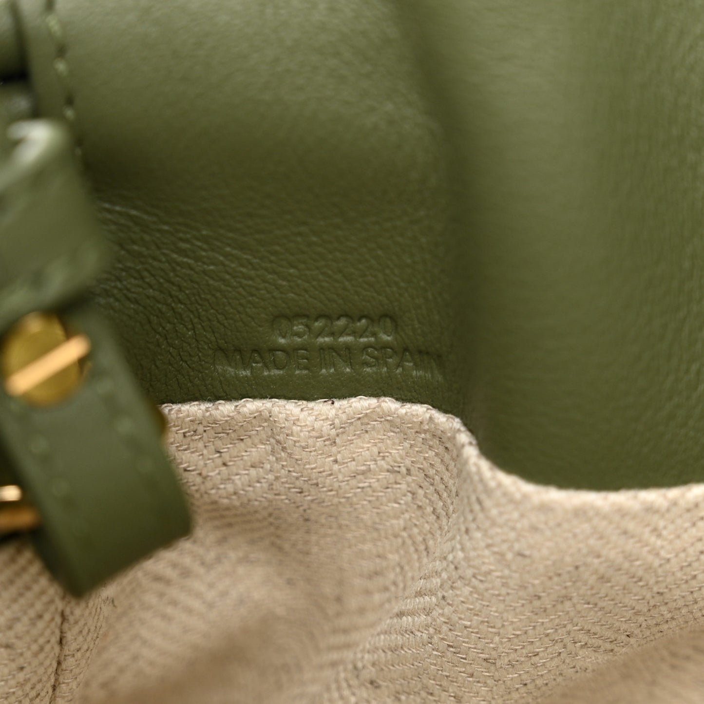 Jacquard Anagram Calfskin Mini Flamenco Knot Clutch Avocado Green