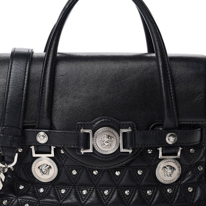 Versace Nappa Trapuntata Triangle Quilted Studded Bag Black 12 of 12