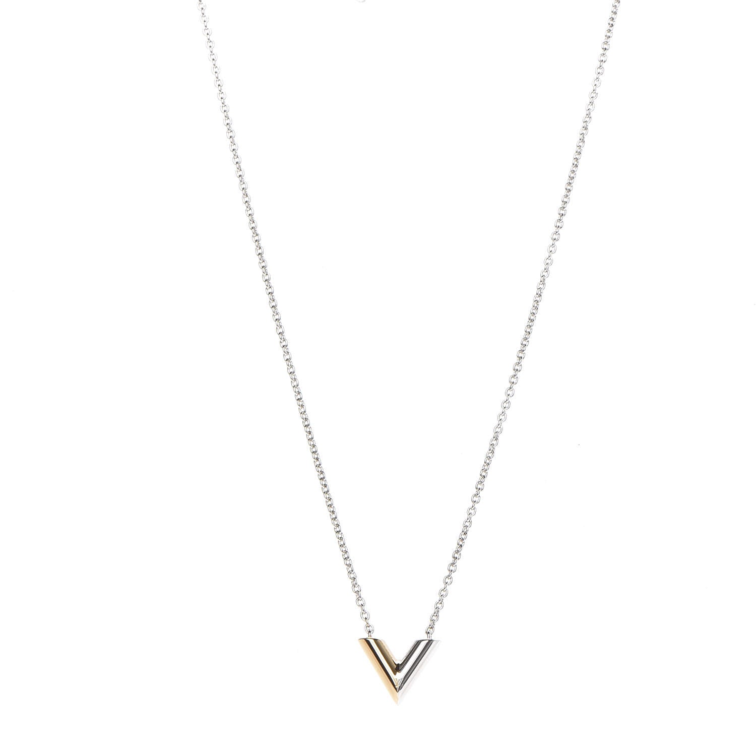 Louis Vuitton Essential V Necklace Silver 1 of 5