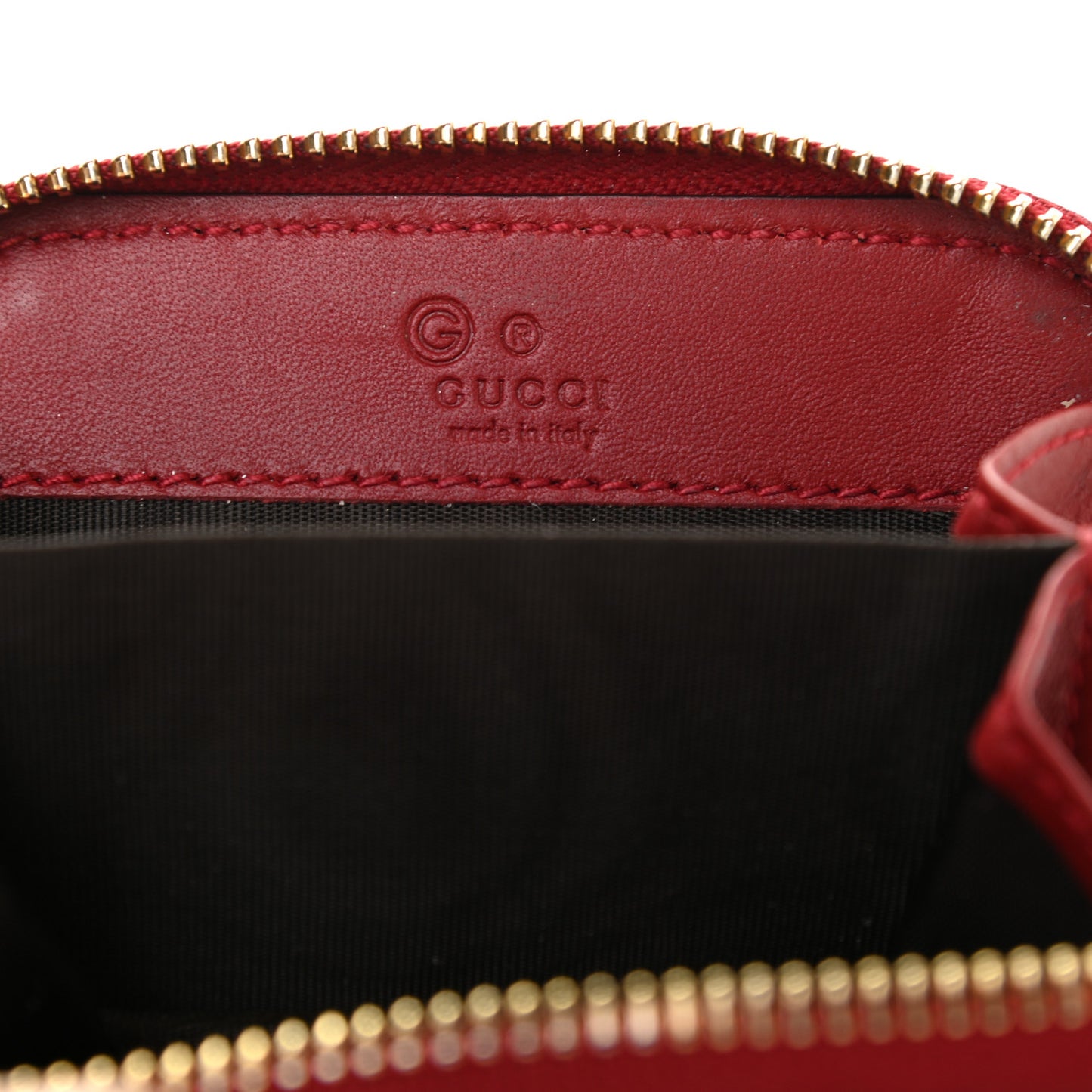 Microguccissima Zip Around Card Case Red