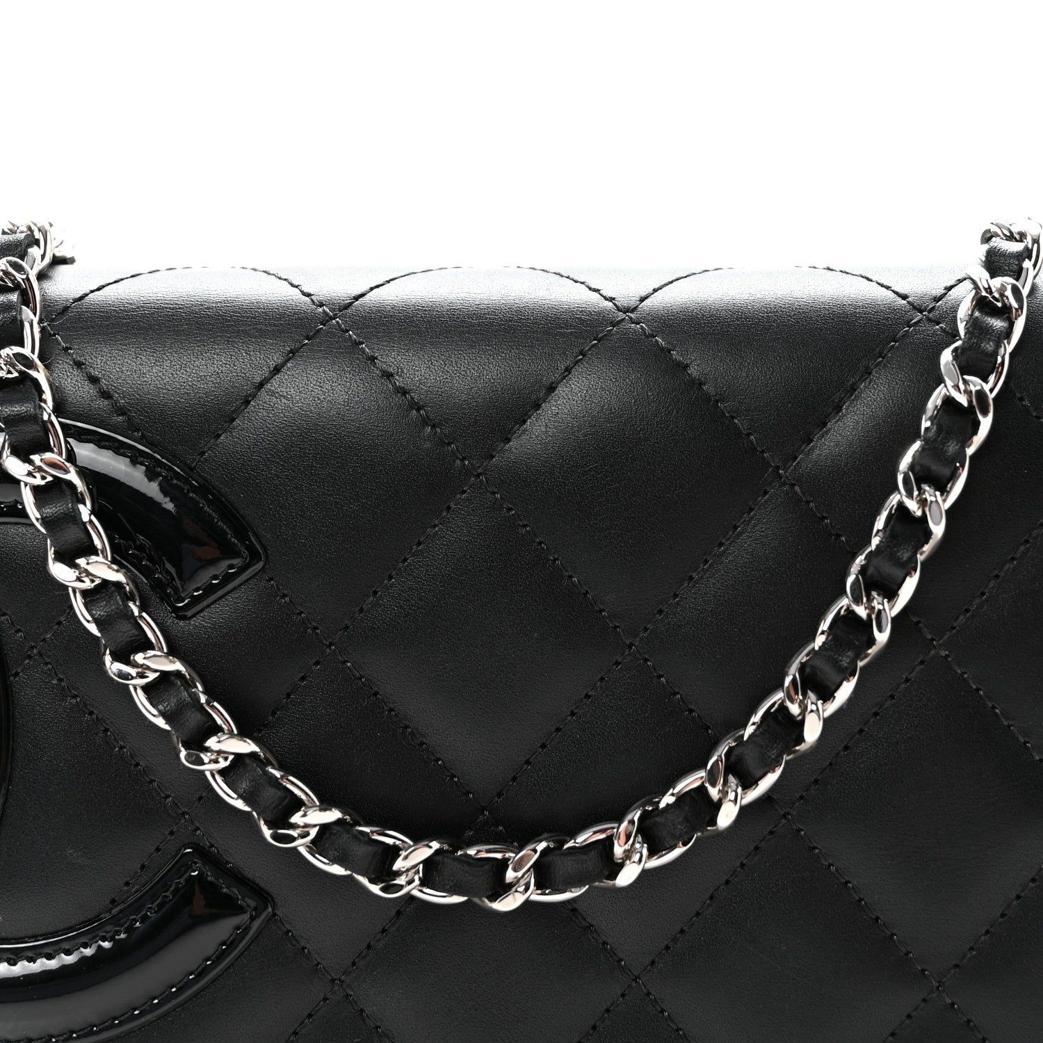 Chanel Calfskin Quilted Cambon Wallet on Chain WOC Black 9 of 12