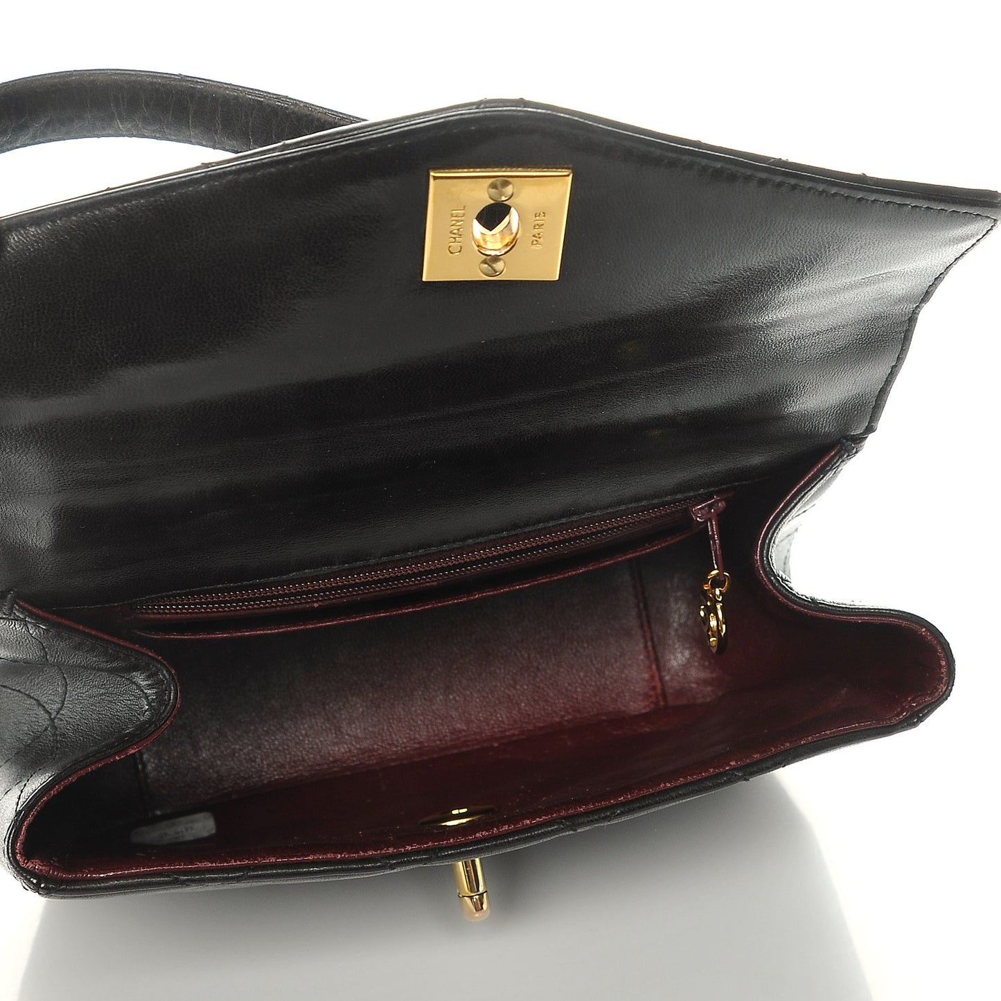 Lambskin Mini Kelly Flap Bag Black