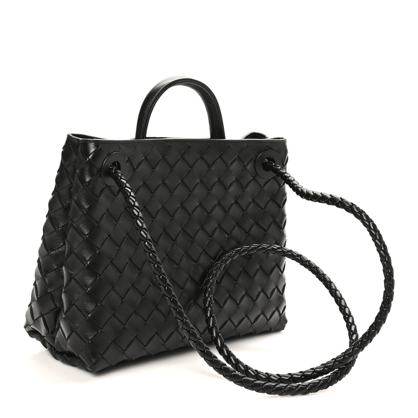 Nappa Intrecciato Small Andiamo Shoulder Bag Black