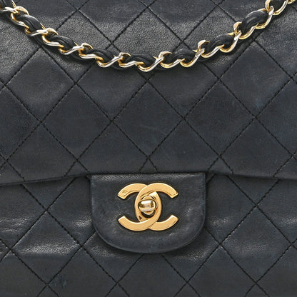 Chanel Lambskin Quilted Medium Double Flap Navy 9 of 15