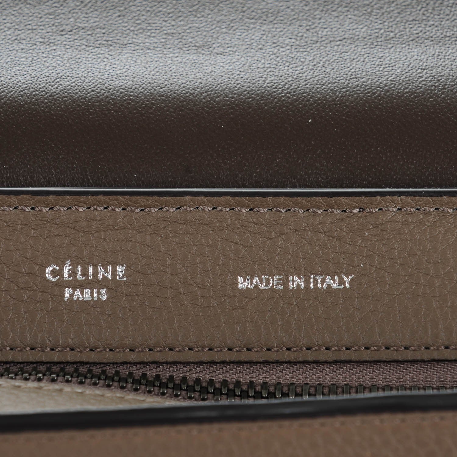 Celine Drummed Calfskin Suede Large Trapeze Souris 5 of 8