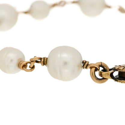 Gucci Interlocking G Flower Pearl Bracelet Gold 4 of 7
