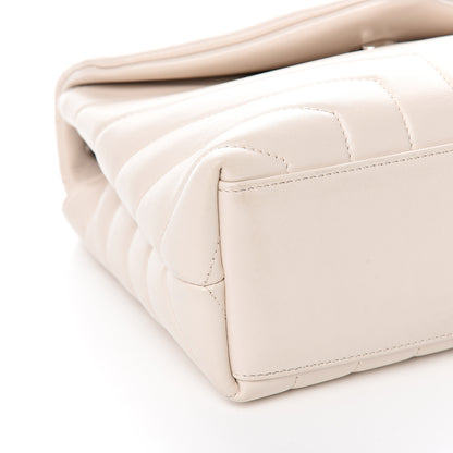 Saint Laurent Calfskin Y Quilted Monogram Small Loulou Chain Satchel Ivory 7 of 9