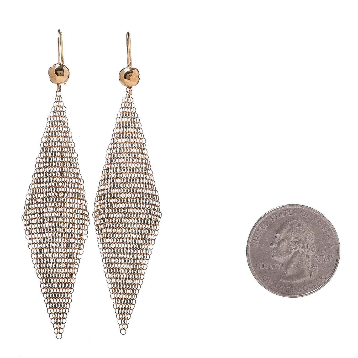 Tiffany 18K Yellow Gold Small Elsa Peretti Mesh Earrings 2 of 5