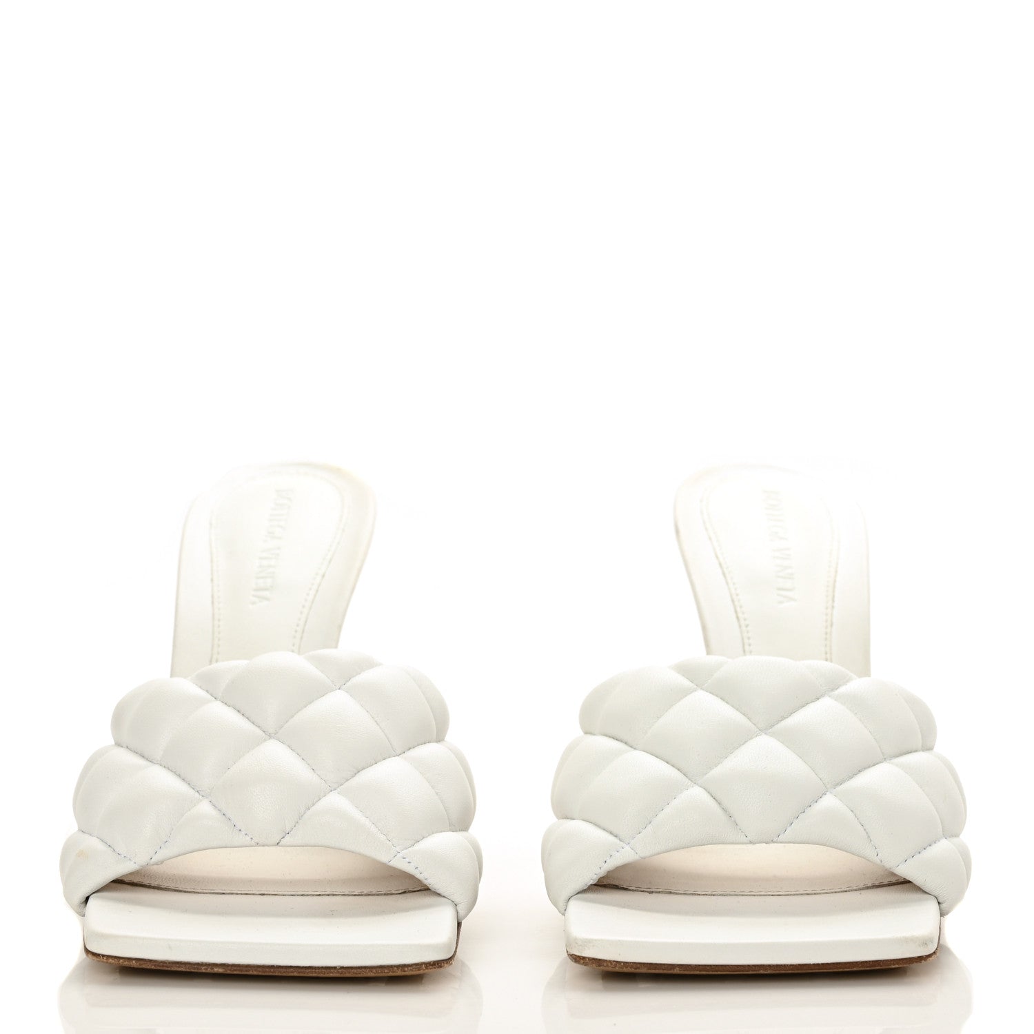 Bottega Veneta Nappa Matelasse Padded Mule Sandals 38 Optic White 2 of 8