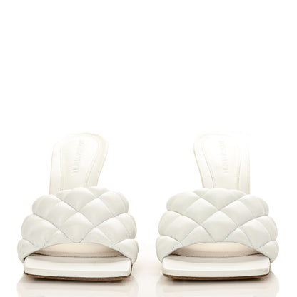 Bottega Veneta Nappa Matelasse Padded Mule Sandals 38 Optic White 2 of 8