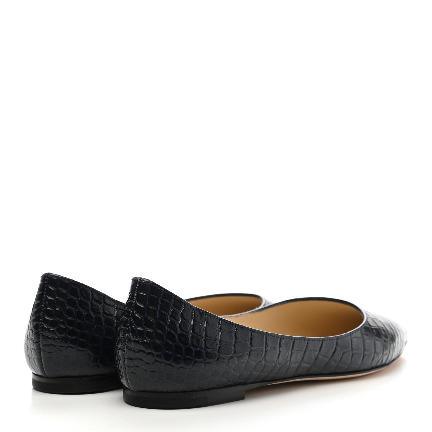 Jimmy Choo Crocodile Embossed Calfskin Mirele Ballet Flat 35 Navy Blue 4 of 7