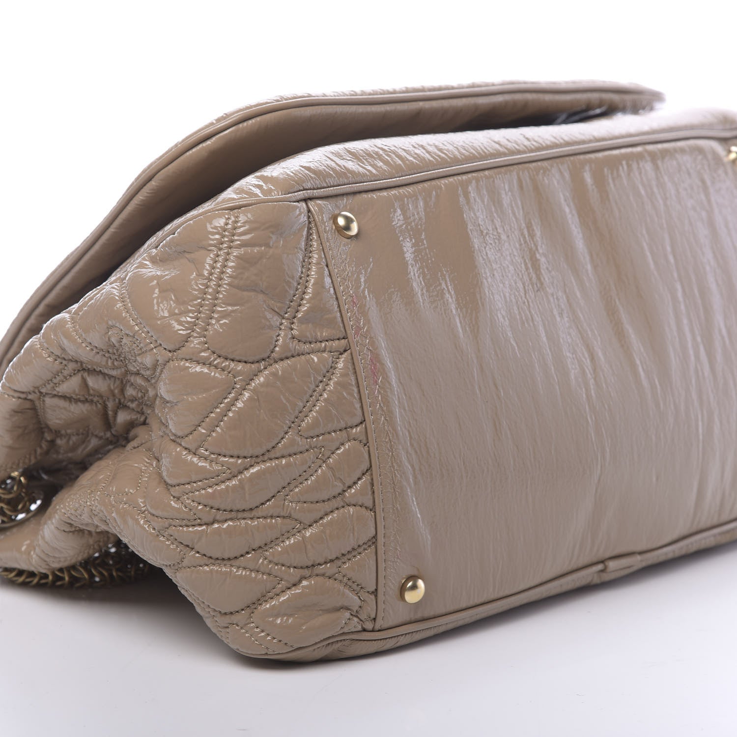 Chanel Vinyl Rodeo Accordion Flap Bag Beige 9 of 12