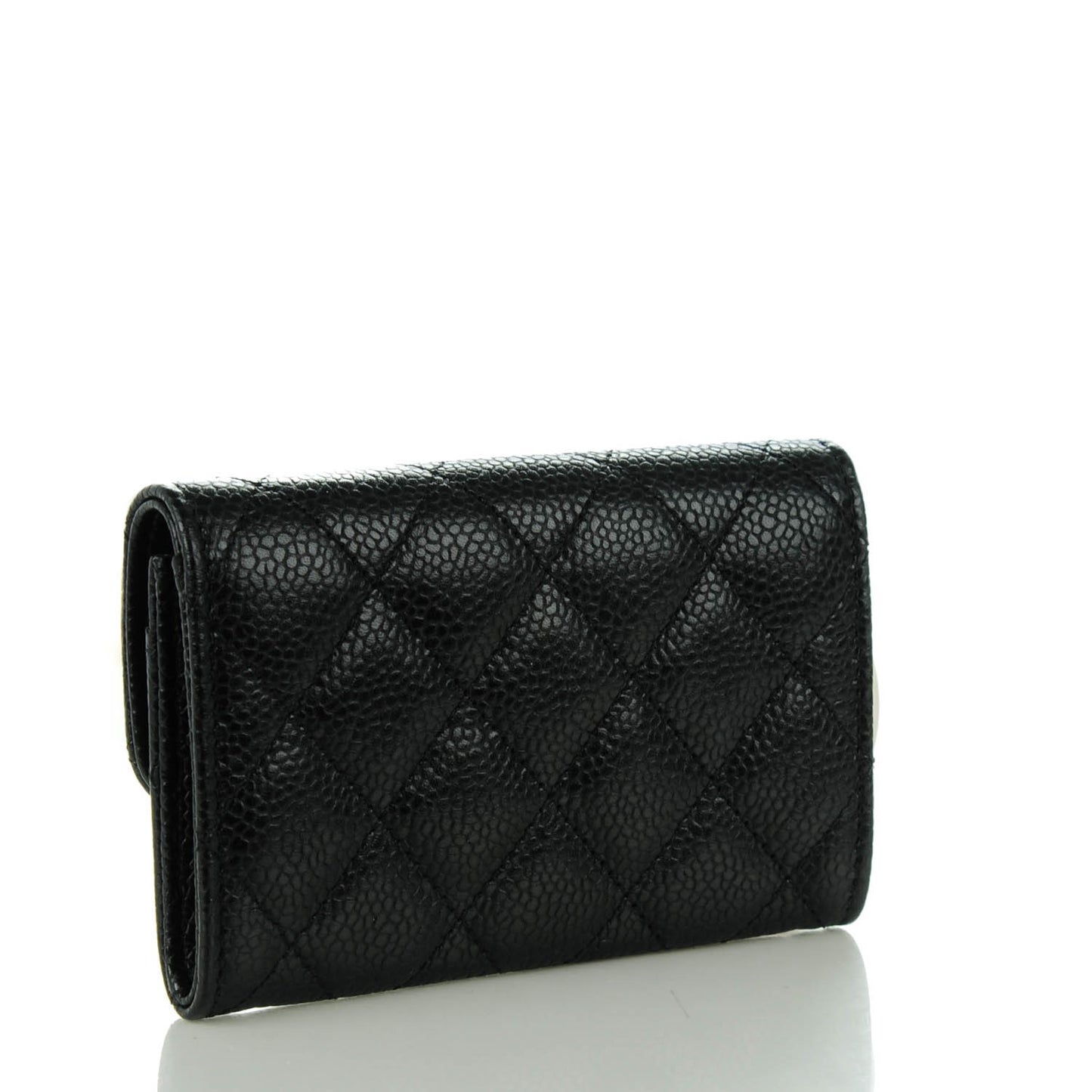 Caviar Quilted Card Holder Black
