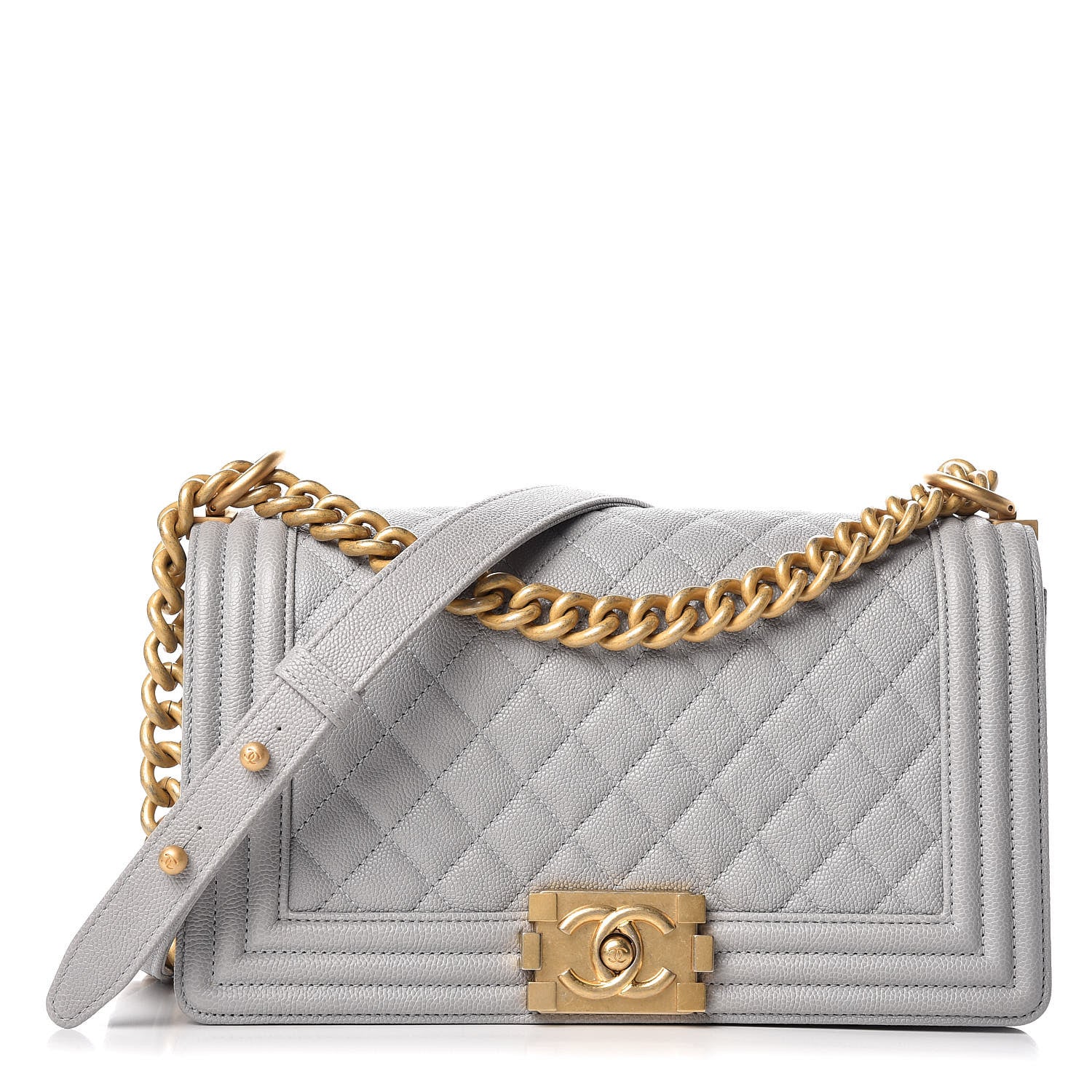 Chanel Caviar Quilted Medium Boy Flap Grey 1 of 7