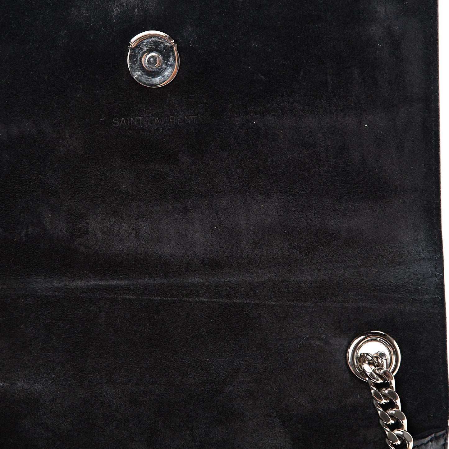 Calfskin Crocodile Embossed Monogram Small Kate Tassel Satchel Black