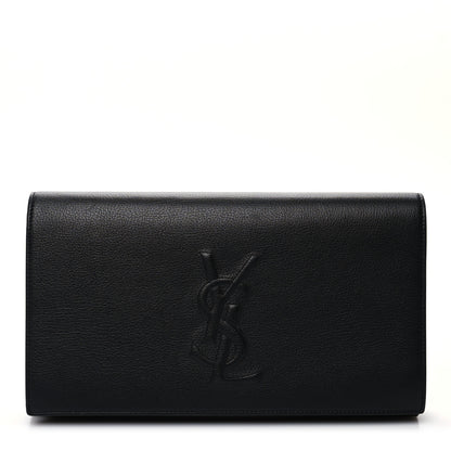 Saint Laurent Calfskin Monogram Large Belle De Jour Clutch Black 1 of 9