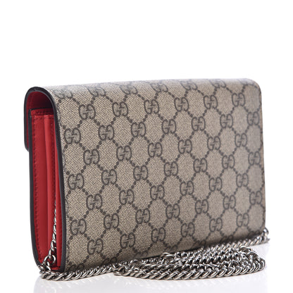 Gucci GG Supreme Monogram Mini Dionysus Chain Wallet Beige Vulcanic Red 3 of 11