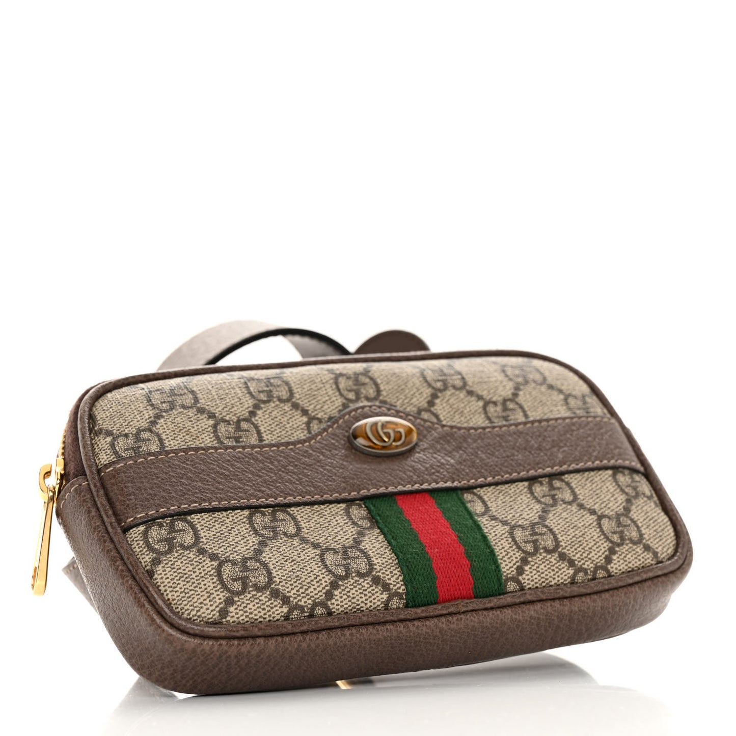 GG Supreme Monogram Web Ophidia Belted iPhone Case 85 34 Dark Brown