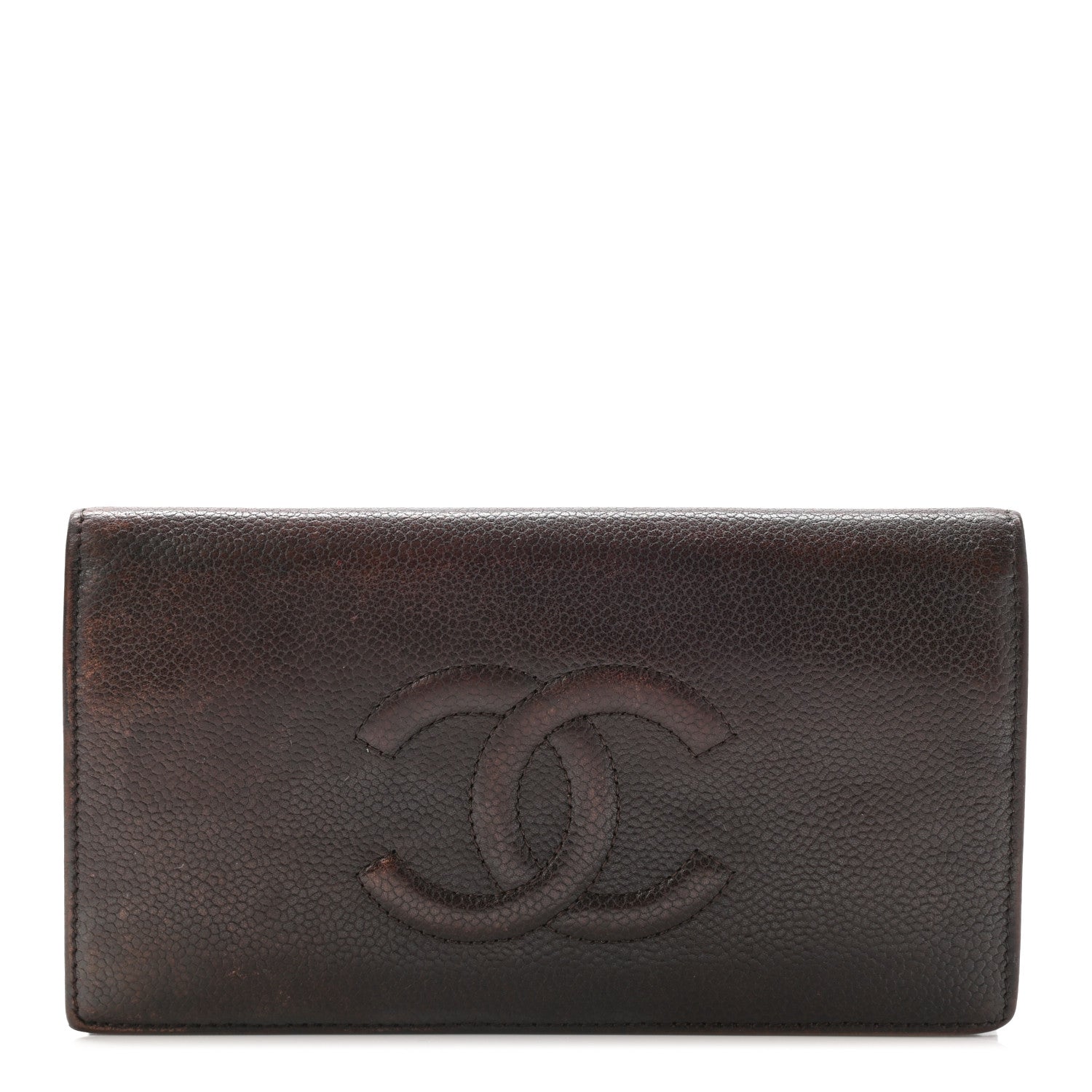 Chanel Caviar Timeless CC Yen Wallet Brown 1 of 12