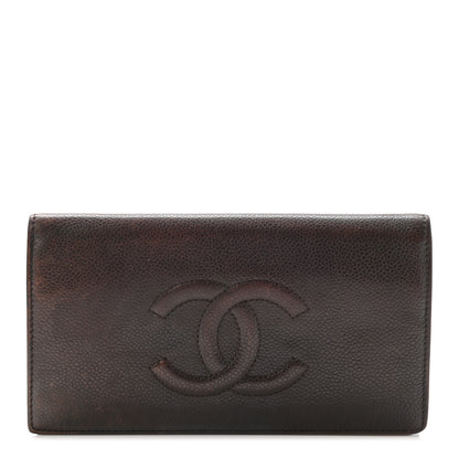 Chanel Caviar Timeless CC Yen Wallet Brown 1 of 12