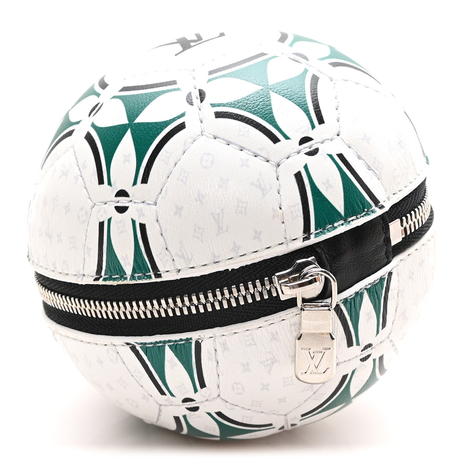 Louis Vuitton Calfskin Monogram LV Football Pouch Bag Charm White 3 of 6