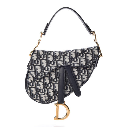 Christian Dior Oblique Mini Saddle Bag Blue 1 of 7