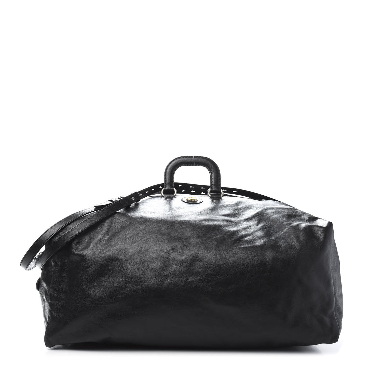 Soft Calfskin Large GG Top Handle Duffle Black