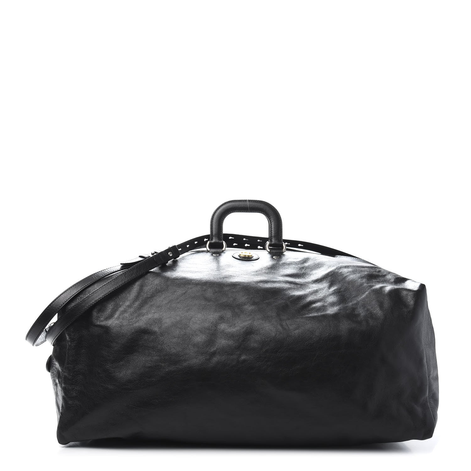 Gucci Soft Calfskin Large GG Top Handle Duffle Black 1 of 11