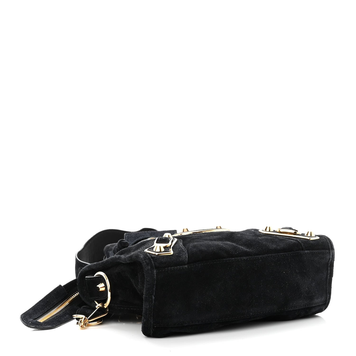 Balenciaga Baby Daim Suede Gold Metallic Edge Hardware Mini City Black 4 of 9