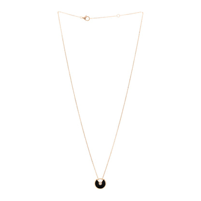 Cartier 18K Pink Gold Diamond Black Onyx XS Amulette de Cartier Pendant Necklace 3 of 5