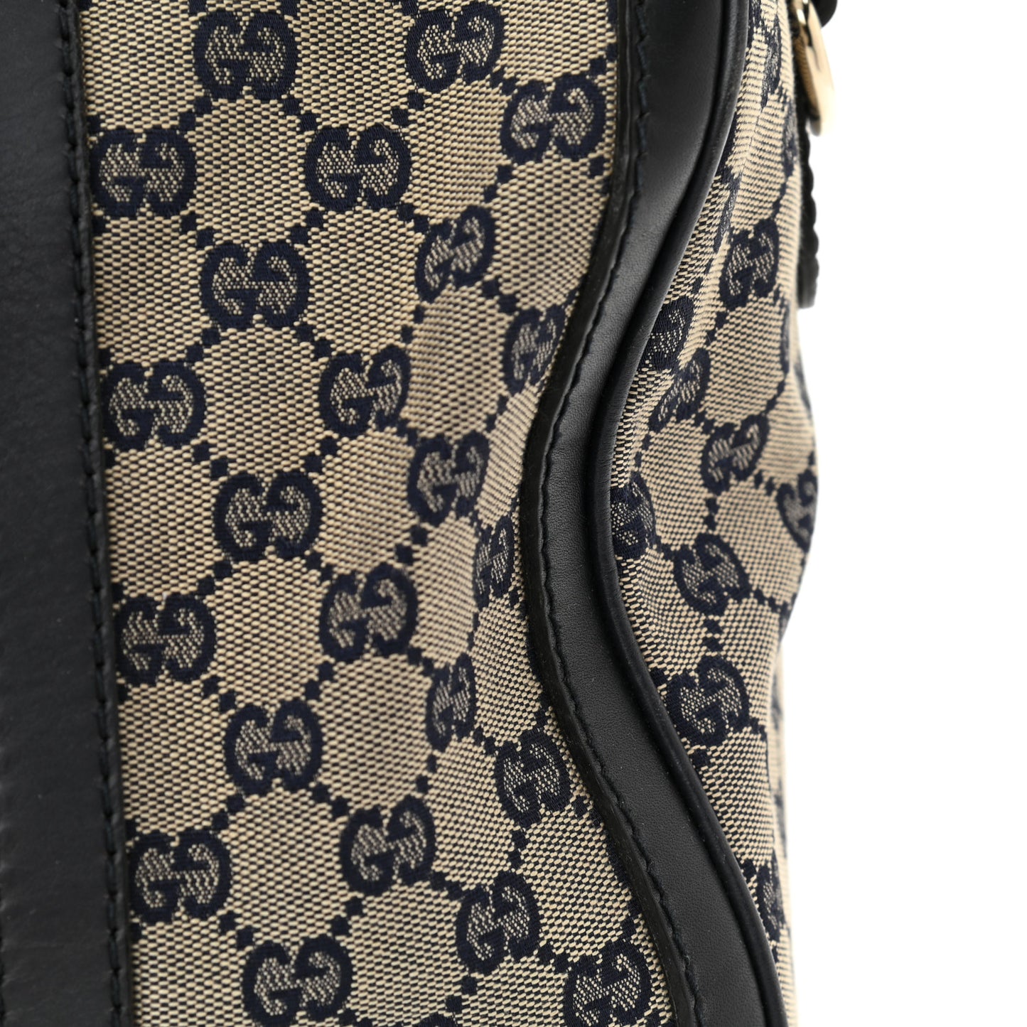 Monogram Selleria Calfskin Vintage Web Medium Boston Beige Blue
