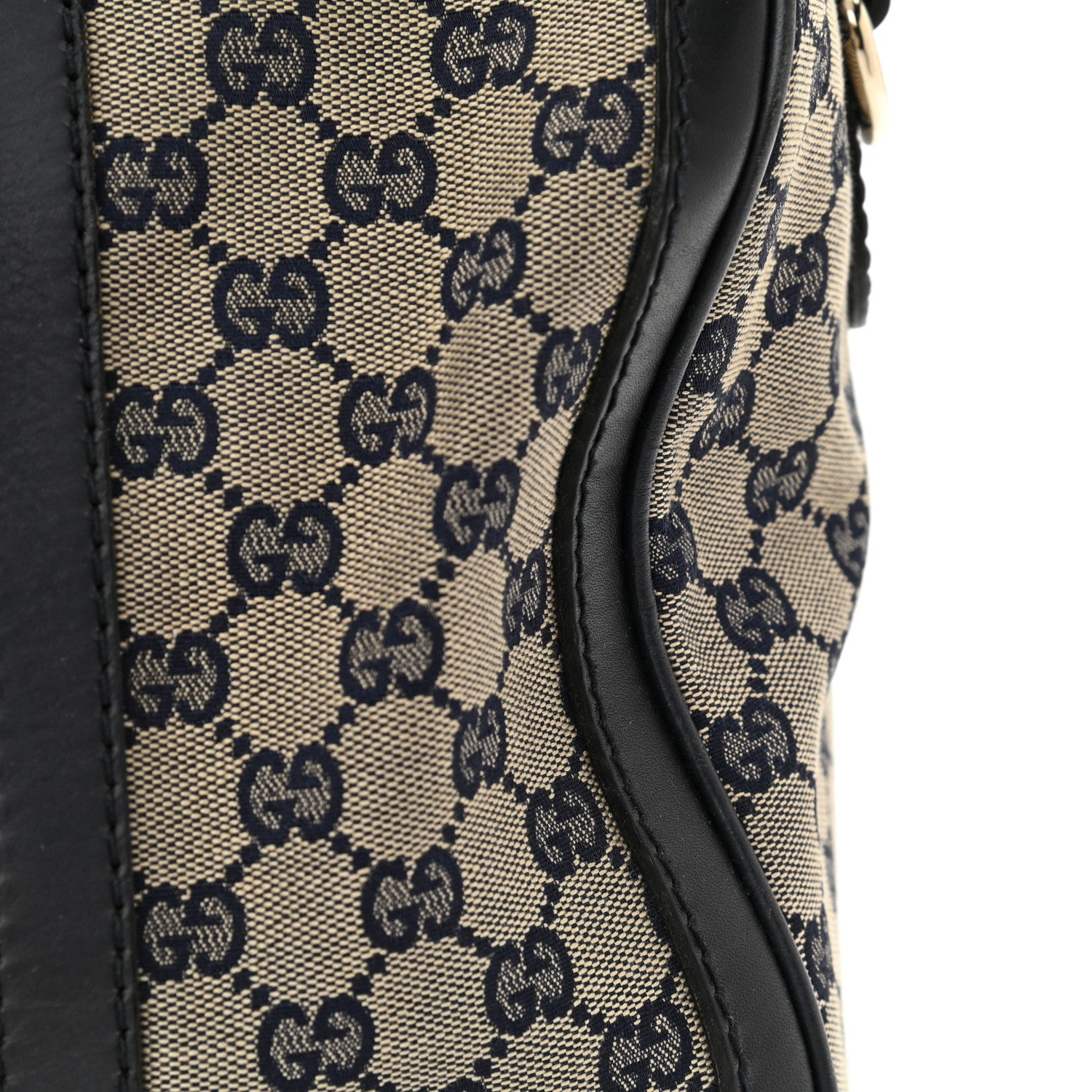 Gucci Monogram Selleria Calfskin Vintage Web Medium Boston Beige Blue 19 of 19