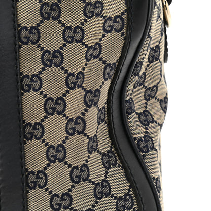 Gucci Monogram Selleria Calfskin Vintage Web Medium Boston Beige Blue 19 of 19