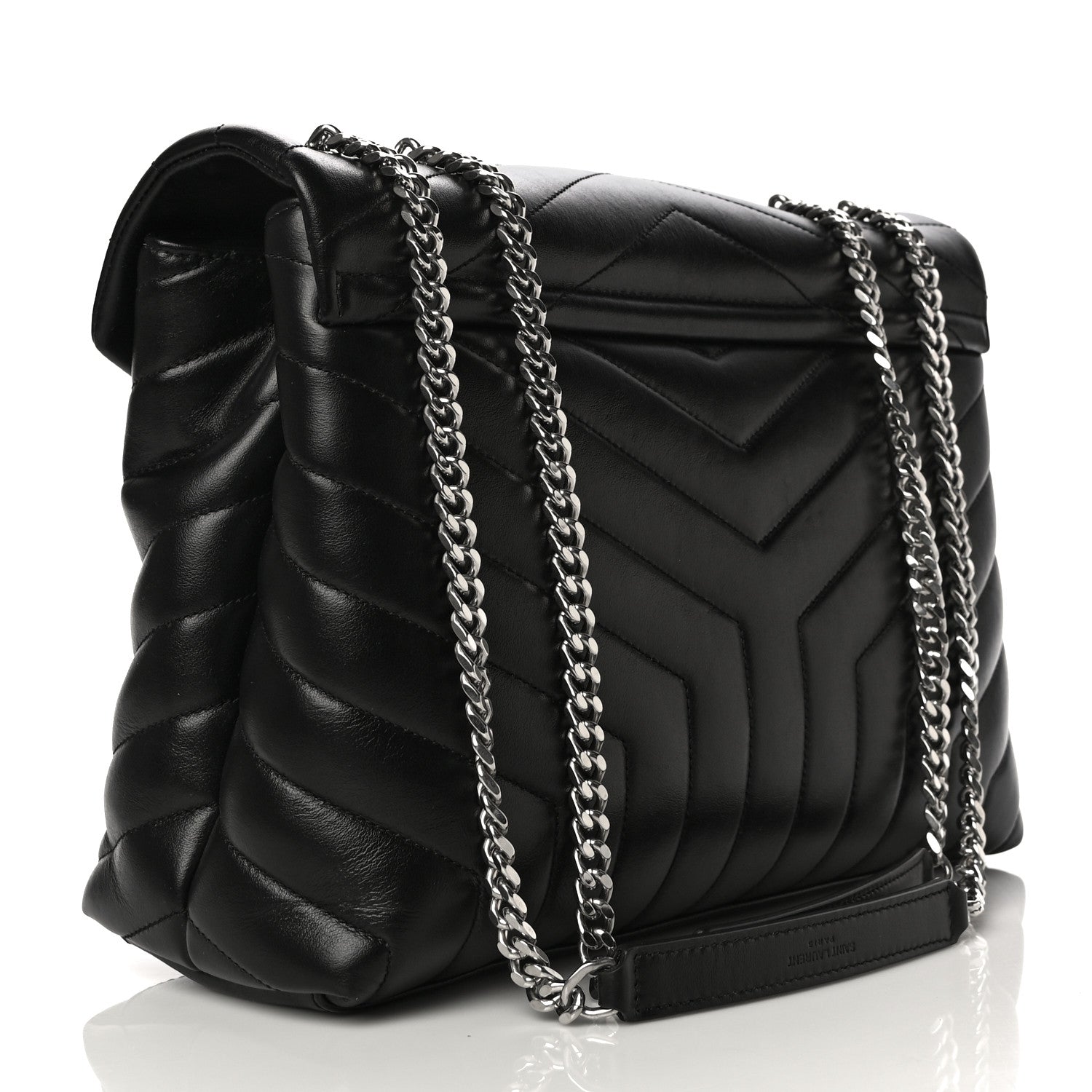 Saint Laurent Calfskin Y Quilted Monogram Medium Loulou Chain Satchel Black 3 of 10