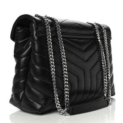 Saint Laurent Calfskin Y Quilted Monogram Medium Loulou Chain Satchel Black 3 of 10