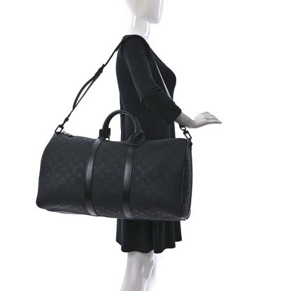 Louis Vuitton Taurillon Monogram Keepall Bandouliere 50 Black 2 of 10