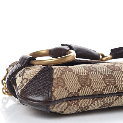 Gucci Monogram Horsebit Clutch Dark Brown 9 of 12