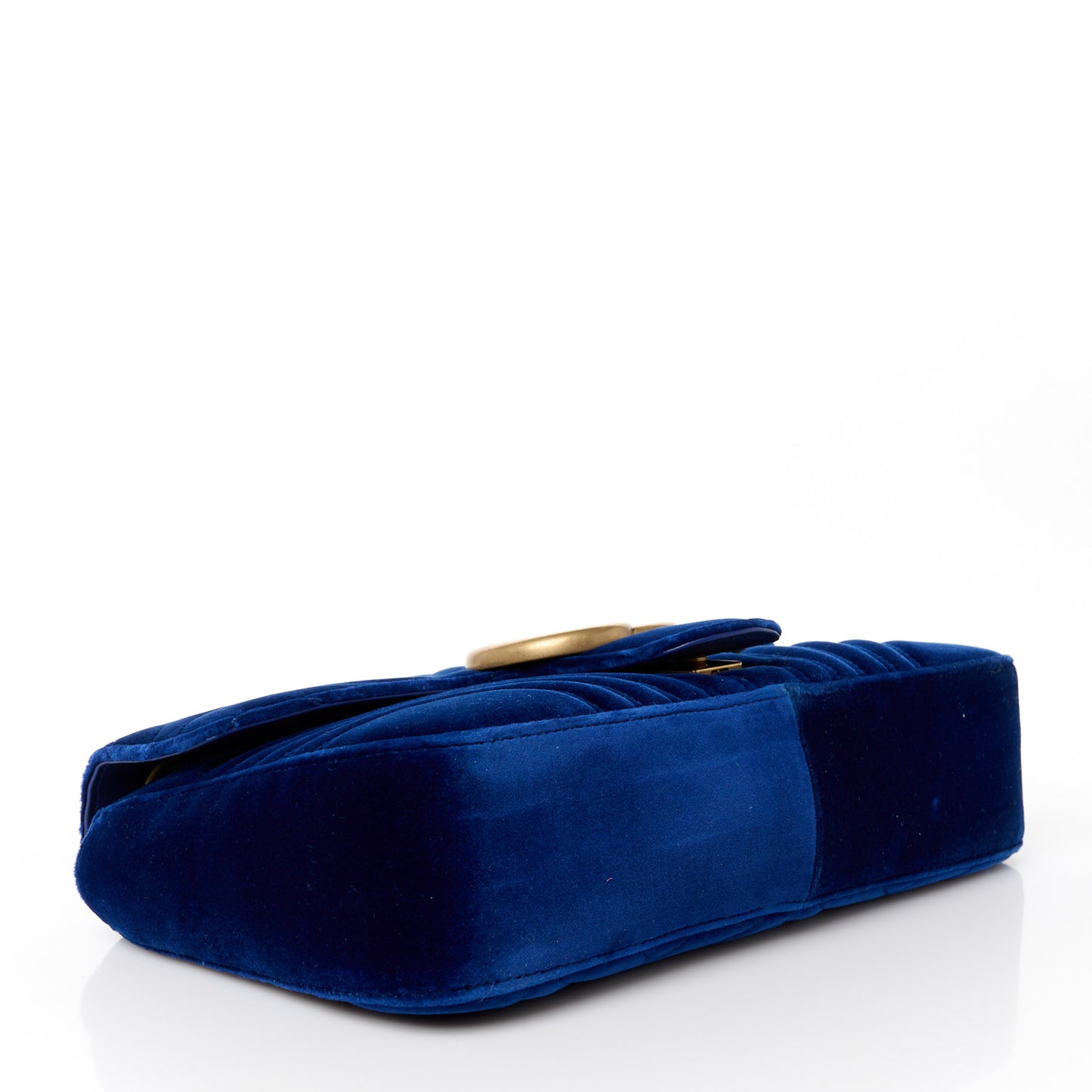 Velvet Matelasse Medium GG Marmont Shoulder Bag Cobalt Blue